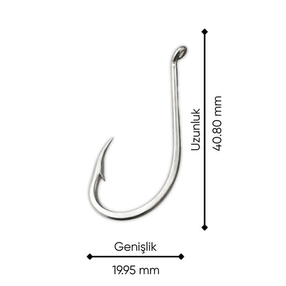Olta İğnesi - Mustad - 92553 - Nikel - No: 5/0  (10'lu Paket)