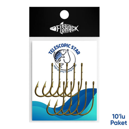 Olta İğnesi - Telescopic Star - Bronz - No: 5/0  (10'lu Paket)