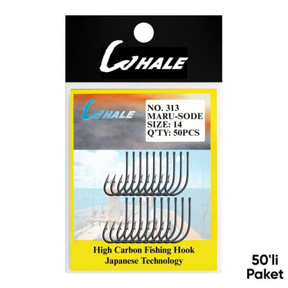 Olta İğnesi - Whale - Maru Sode - Nikel - No: 14  (50'li Paket)
