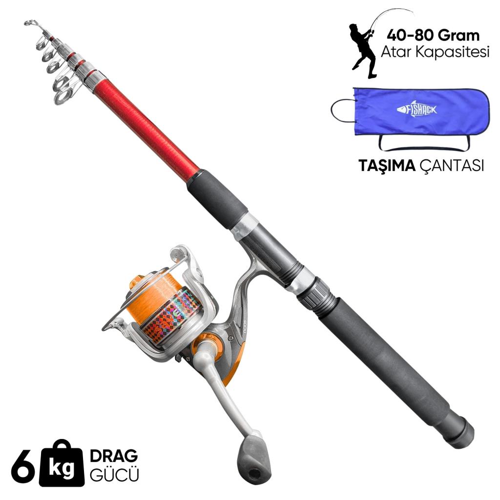Olta Seti - 300cm Olta Kamışı 40-80GR / 4000'lik Olta Makinesi (XB-Kırmızı) - Taşıma Çantalı
