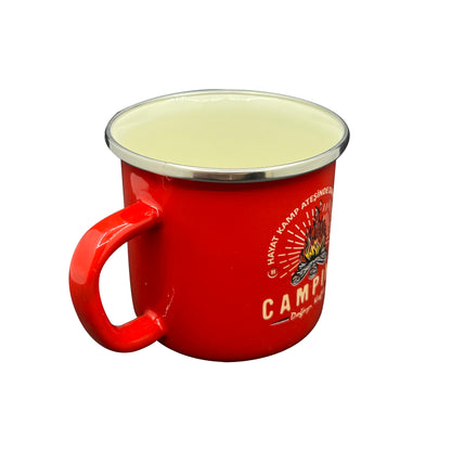 Orcamp Retro Emaye Kupa Bardak Adventure Kırmızı (OUT-1900)