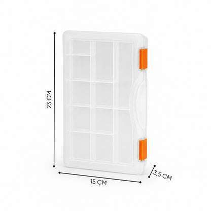 Organizer Kutu - Şeffaf Malzeme Kutusu - 12 Bölmeli 9" - (ASR-2063)