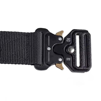 Outdoor Taktik Kemer - Metal Toka - Siyah - 120cm
