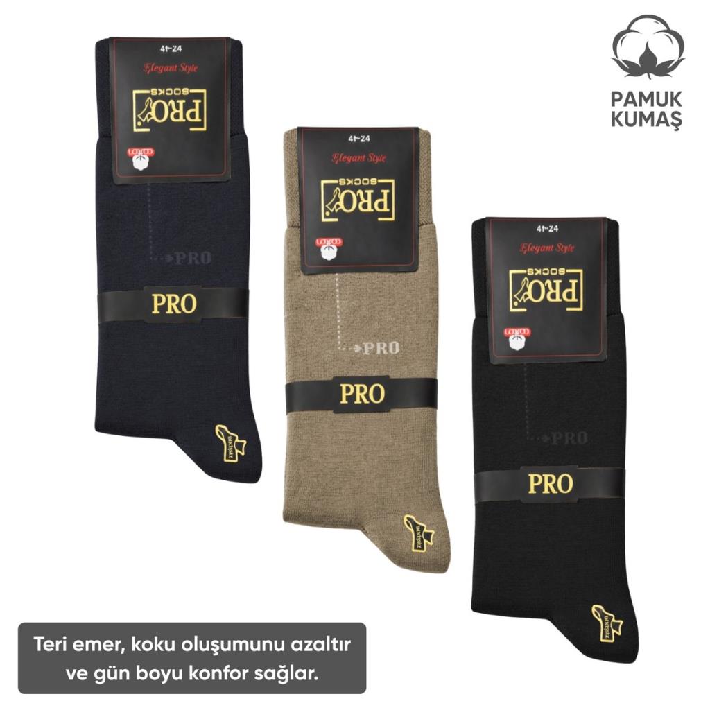 Pamuklu Erkek Soket Çorap - 3 Çift - Dikişsiz - Eyfel - 16656 - Set 1