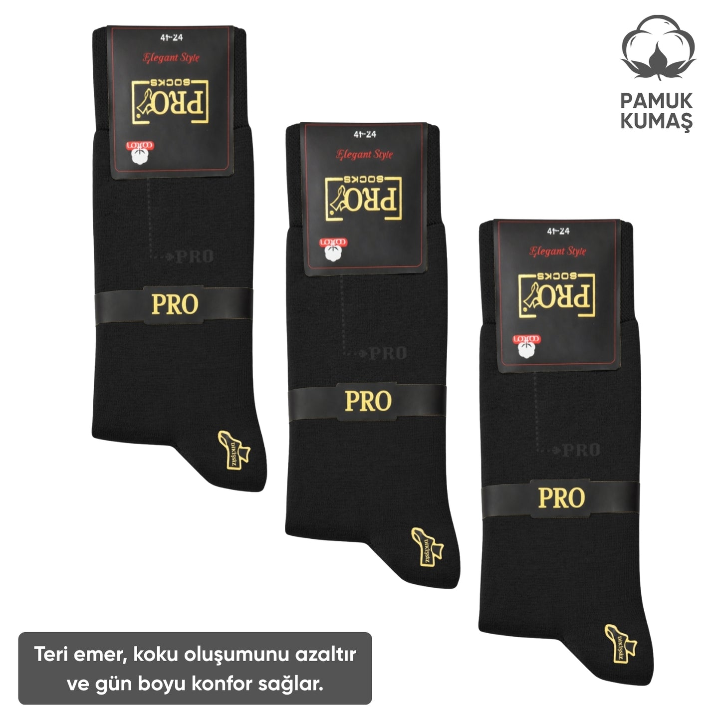 Pamuklu Erkek Soket Çorap - 3 Çift - Dikişsiz - Eyfel - 16656 - Set 4