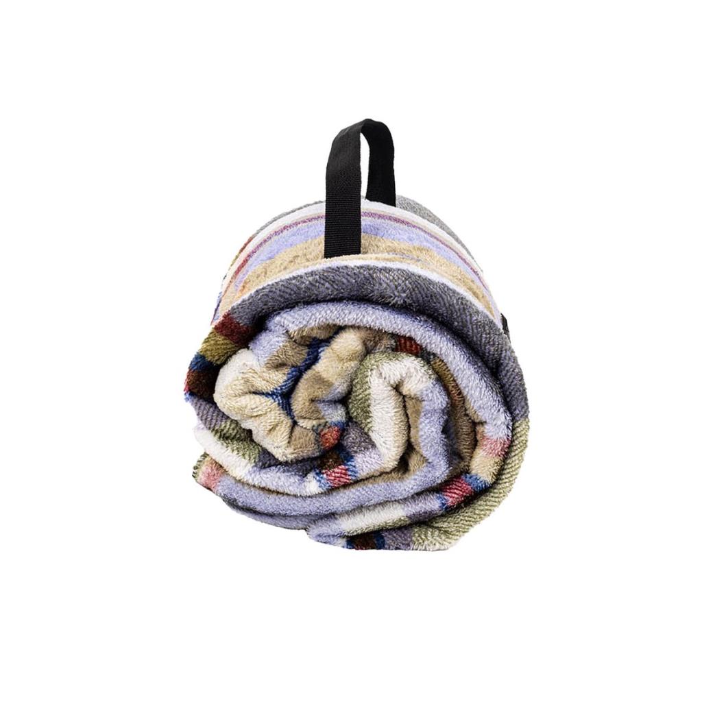 Peluş Polar Kamp Battaniyesi - Haki Ekose