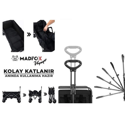 Plaj/Bahçe/Kamp Arabası - Madfox Voyager Katlanabilir - Siyah - 547268