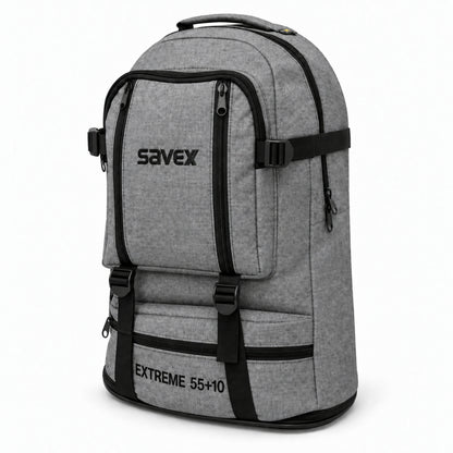 Profesyonel Körüklü Sırt Çantası - Savex - 55+10 LT - Gri