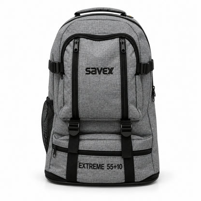 Profesyonel Körüklü Sırt Çantası - Savex - 55+10 LT - Gri