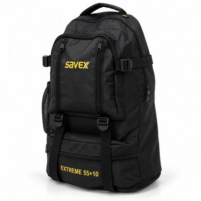 Profesyonel Körüklü Sırt Çantası - Savex - 55+10 LT - Siyah