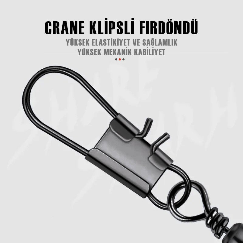 Protackle Crane Klipsli Fırdöndü 12'li No: 8 (SW145)