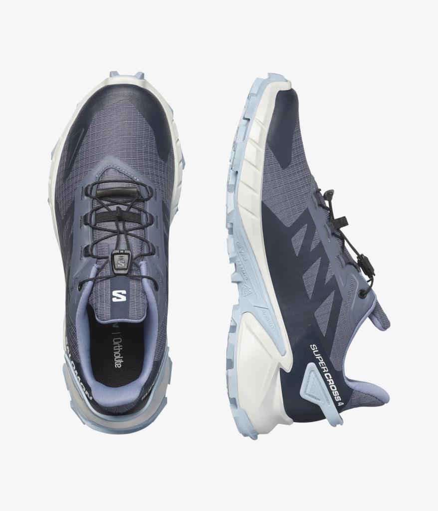 Salomon Supercross 4 Kadın Koşu Ayakkabısı - Grisaille/White/Cashmere Blue
