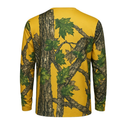 Sarı Orman Desenli Mikrofiber Sweatshirt - Avcı Sweatshirt - Hızlı Kurur