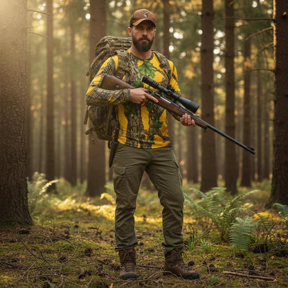 Sarı Orman Desenli Mikrofiber Sweatshirt - Avcı Sweatshirt - Hızlı Kurur