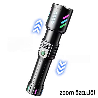 Şarj Edilebilir El Feneri - Wison - 2000 Lümen - 20 Watt - Fosforlu Kasa