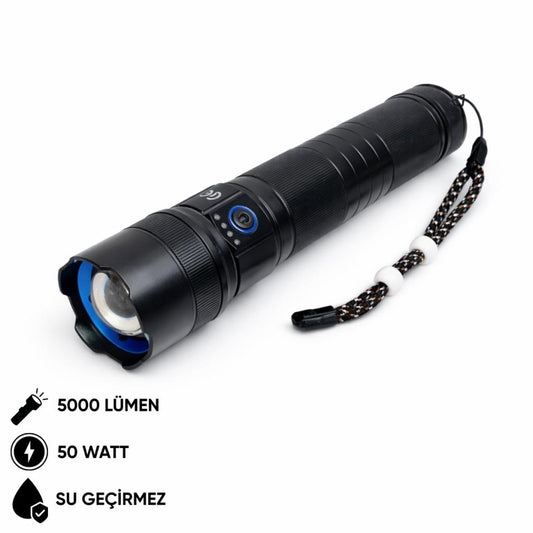 Şarj Edilebilir El Feneri - Wison - 5000 Lümen - 50 Watt