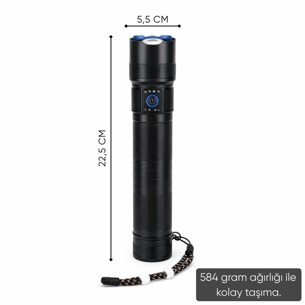 Şarj Edilebilir El Feneri - Wison - 5000 Lümen - 50 Watt
