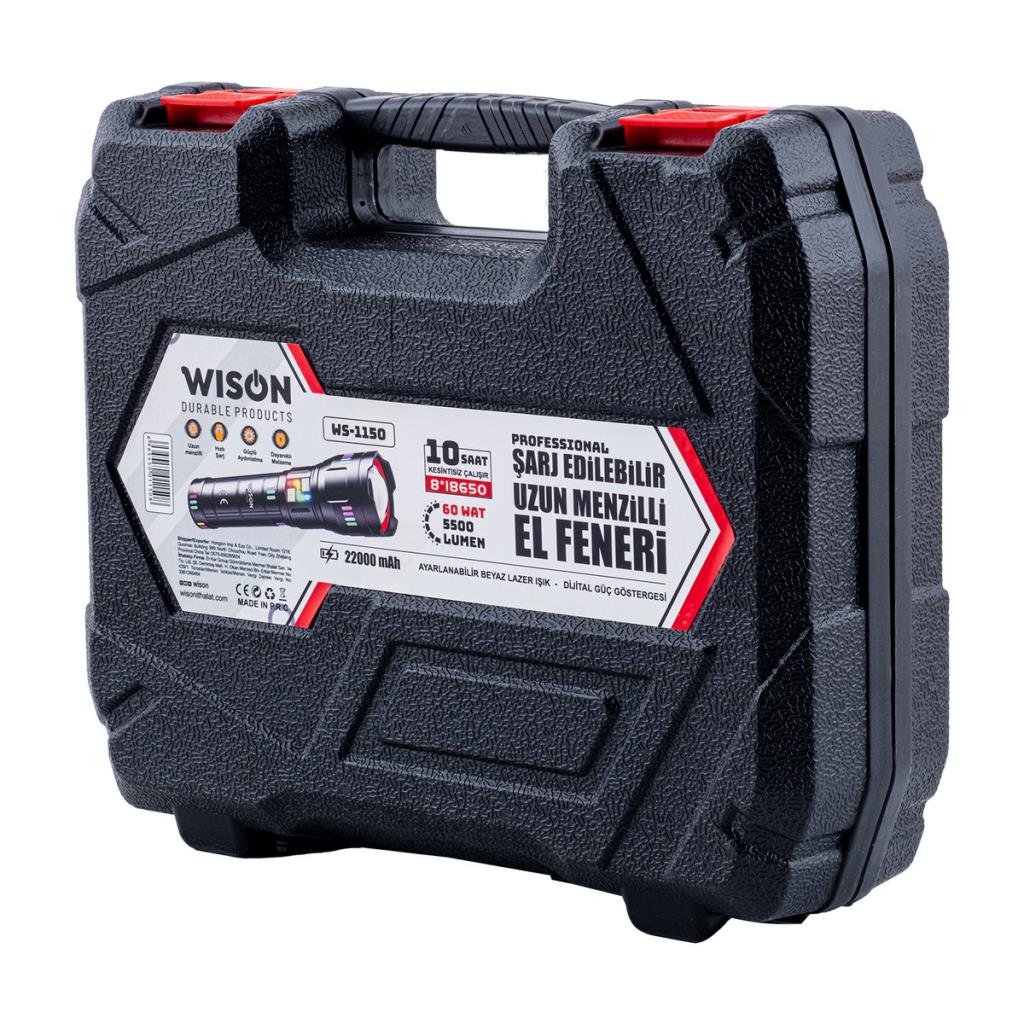 Şarj Edilebilir El Feneri - Wison - 5500 Lümen - 60 Watt