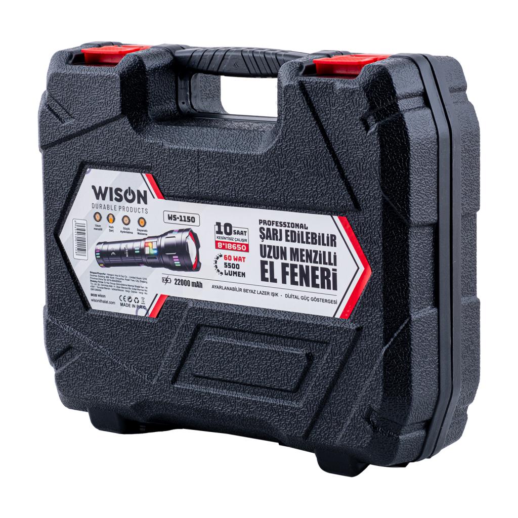 Şarj Edilebilir El Feneri - Wison - 5500 Lümen - 60 Watt