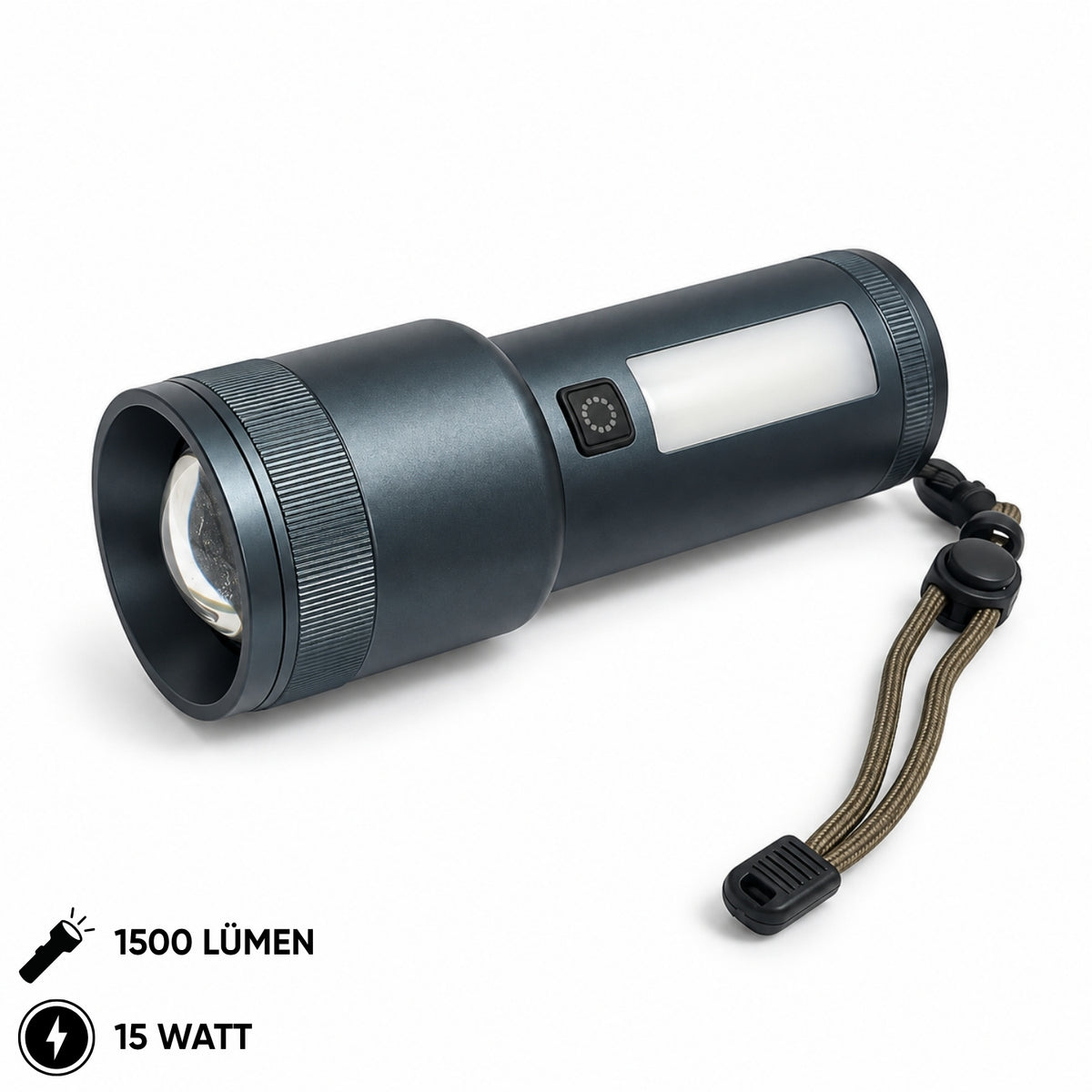 Şarj Edilebilir Zoomlu El Feneri - 1500 Lümen - 15 Watt - DAT - DT-805