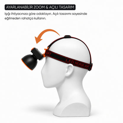 Şarj Edilebilir Zoomlu Kafa Lambası - DAT - DT-7013