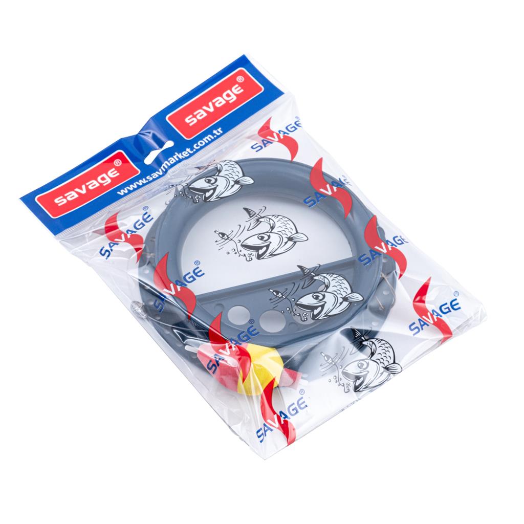 Sazan El Oltası Takımı - Büyük Kasnaklı - Savage - 3 İğneli - Evalı