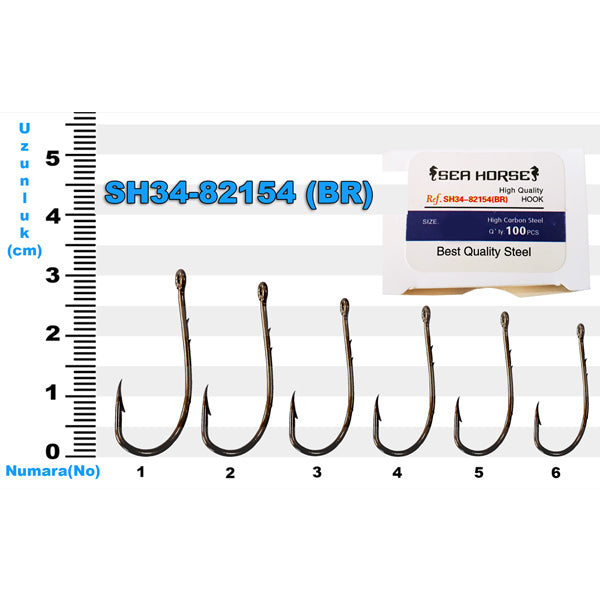 SH34-82154 Sea Horse No: 4/0 Bronz İğne (100'lü)