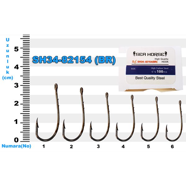 SH34-82154 Sea Horse No: 4/0 Bronz İğne (100'lü)