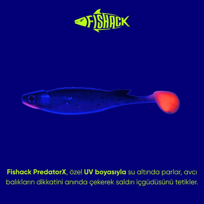Silikon Balık - 10g 100mm - Fishack PredatorX - UV Boyalı - Aqua