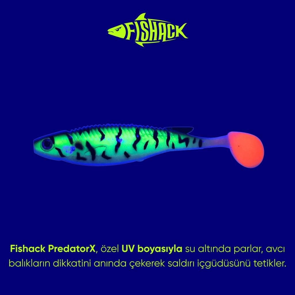 Silikon Balık - 10g 100mm - Fishack PredatorX - UV Boyalı - Bleed