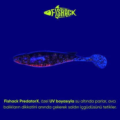 Silikon Balık - 10g 100mm - Fishack PredatorX - UV Boyalı - Lava