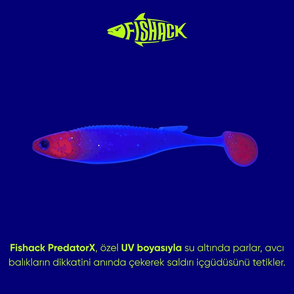 Silikon Balık - 10g 100mm - Fishack PredatorX - UV Boyalı - Redhead