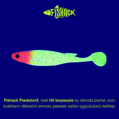 Silikon Balık - 10g 100mm - Fishack PredatorX - UV Boyalı - Solar