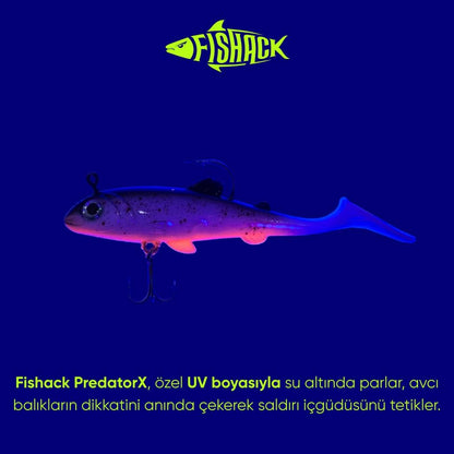 Silikon Balık - 15g 100mm - Üçlü İğneli - Fishack - UV Boyalı - Ember