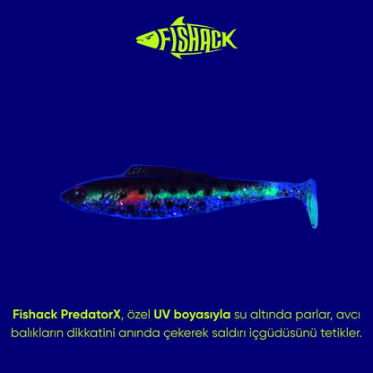 Silikon Balık - 4,5g 85mm - Fishack PredatorX - UV Boyalı - Fleck