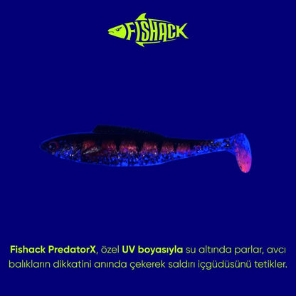 Silikon Balık - 4,5g 85mm - Fishack PredatorX - UV Boyalı - Spark