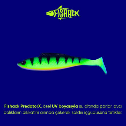 Silikon Balık - 4,5g 85mm - Fishack PredatorX - UV Boyalı - Volt