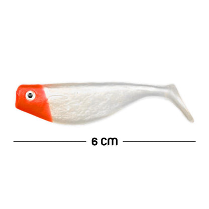 Silikon Balık Yem - DFT - 6cm - Kırmızı/Beyaz (141-3017) - 25'li Paket