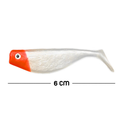 Silikon Balık Yem - DFT - 6cm - Kırmızı/Beyaz (141-3017)