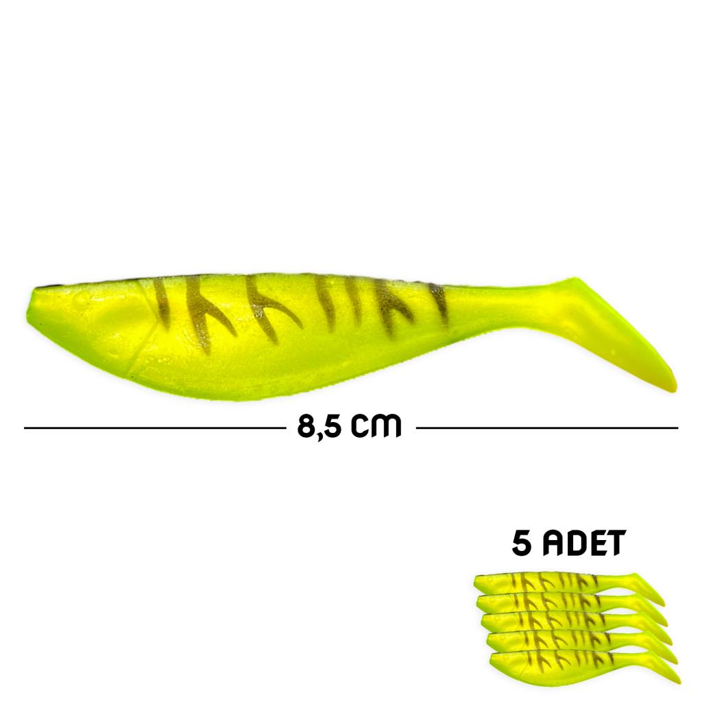 Silikon Balık Yem - Savex - 8,5cm - Fluo Green (642-3018) - 5'li Paket