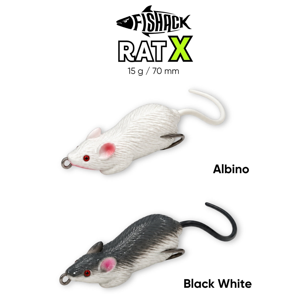 Silikon Fare - 15g 70mm - Fishack RatX -  Albino