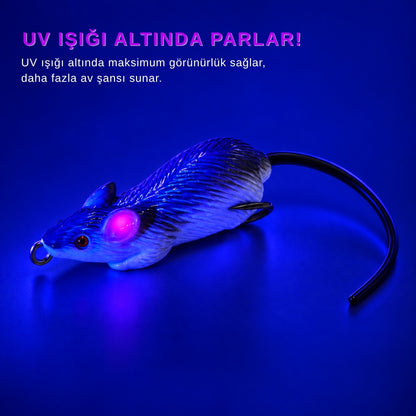 Silikon Fare - 15g 70mm - Fishack RatX - UV Boyalı - Black White