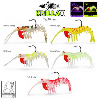 Silikon Karides Yem Fishack Krillax - UV Boyalı - 11g 70mm