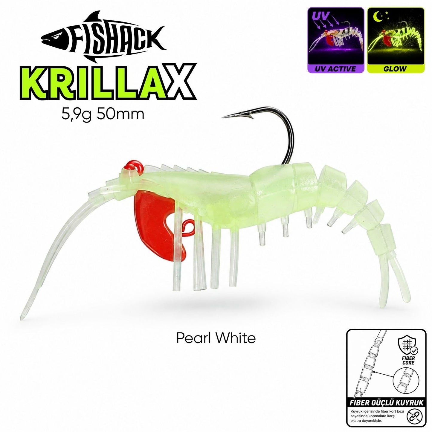 Silikon Karides Yem Fishack Krillax - UV Boyalı - 11g 70mm