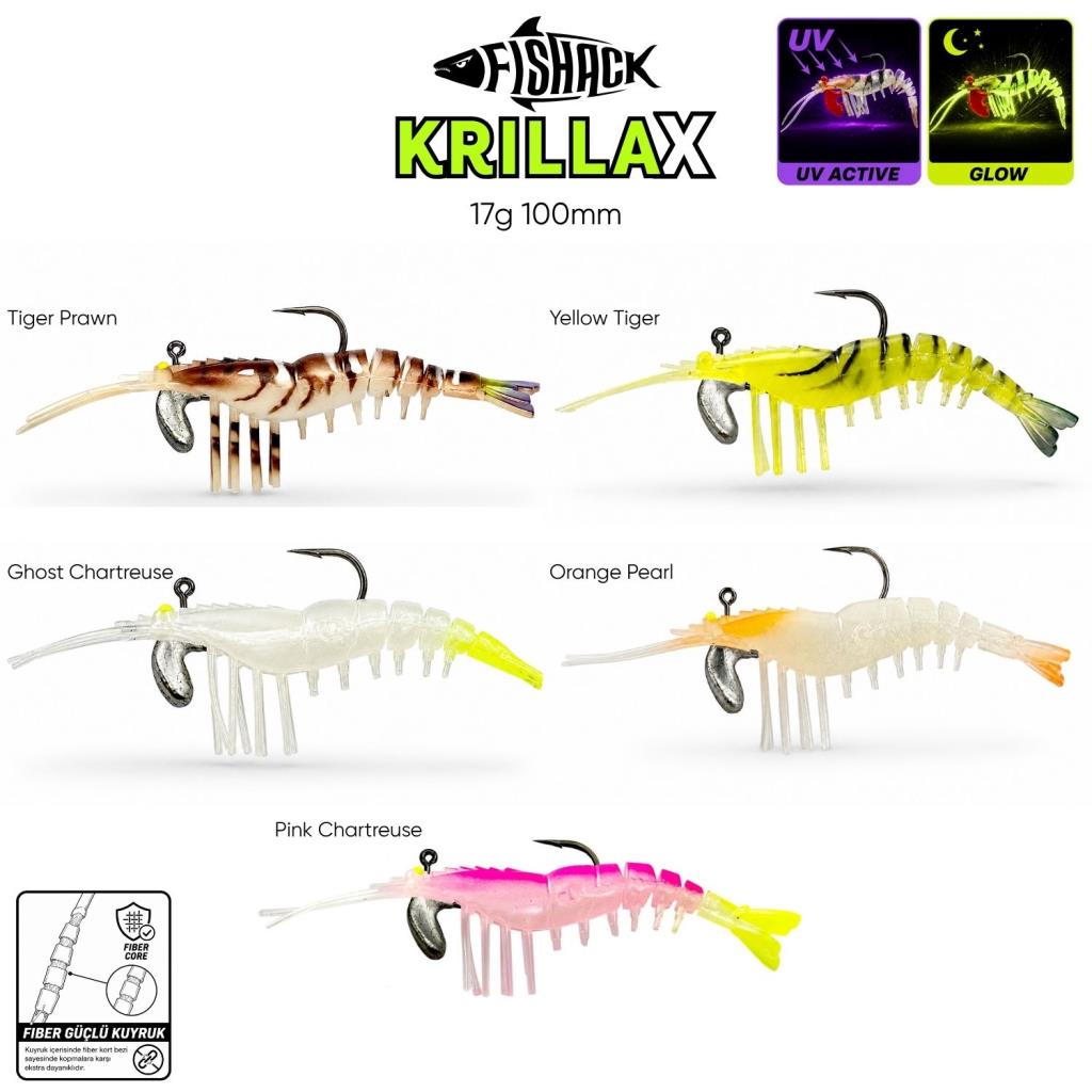 Silikon Karides Yem Fishack Krillax - UV Boyalı - 17g 100mm
