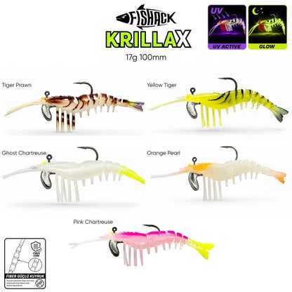 Silikon Karides Yem Fishack Krillax - UV Boyalı - 17g 100mm