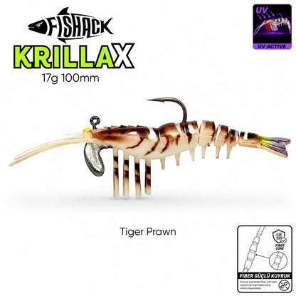 Silikon Karides Yem Fishack Krillax - UV Boyalı - 17g 100mm