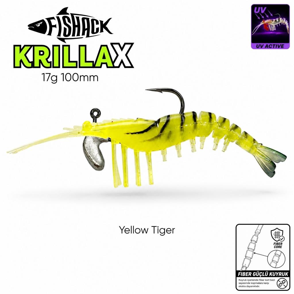 Silikon Karides Yem Fishack Krillax - UV Boyalı - 17g 100mm