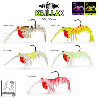 Silikon Karides Yem Fishack Krillax - UV Boyalı - 5,9g 50mm