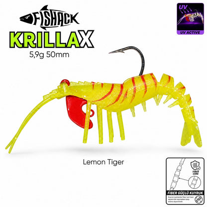 Silikon Karides Yem Fishack Krillax - UV Boyalı - 5,9g 50mm
